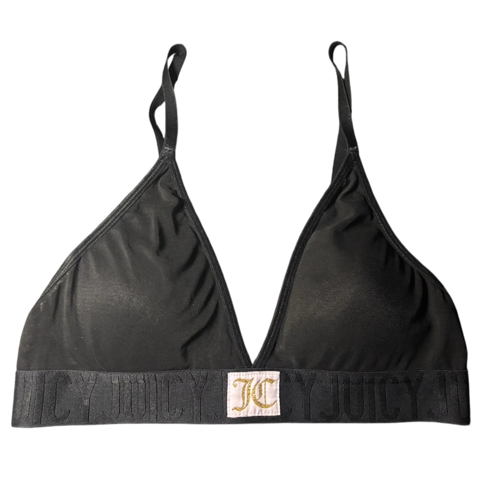 Juicy Couture Black Bralette with Gold Logo